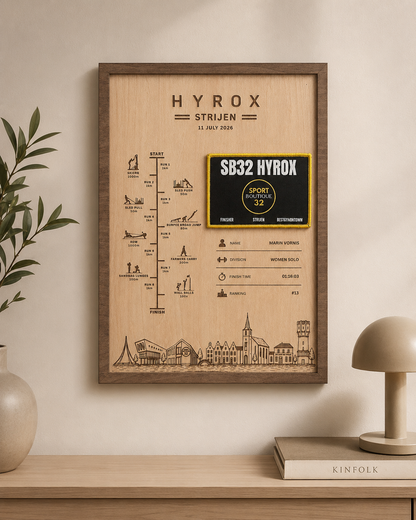 Gepersonaliseerd Finisher Display Strijen met Skyline Verticaal