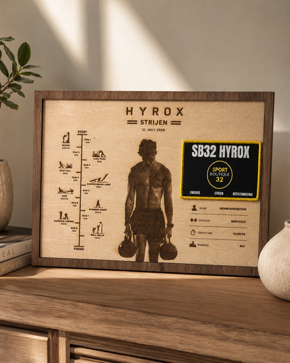 Gepersonaliseerd Finisher Display Strijen met eigen Foto Horizontaal