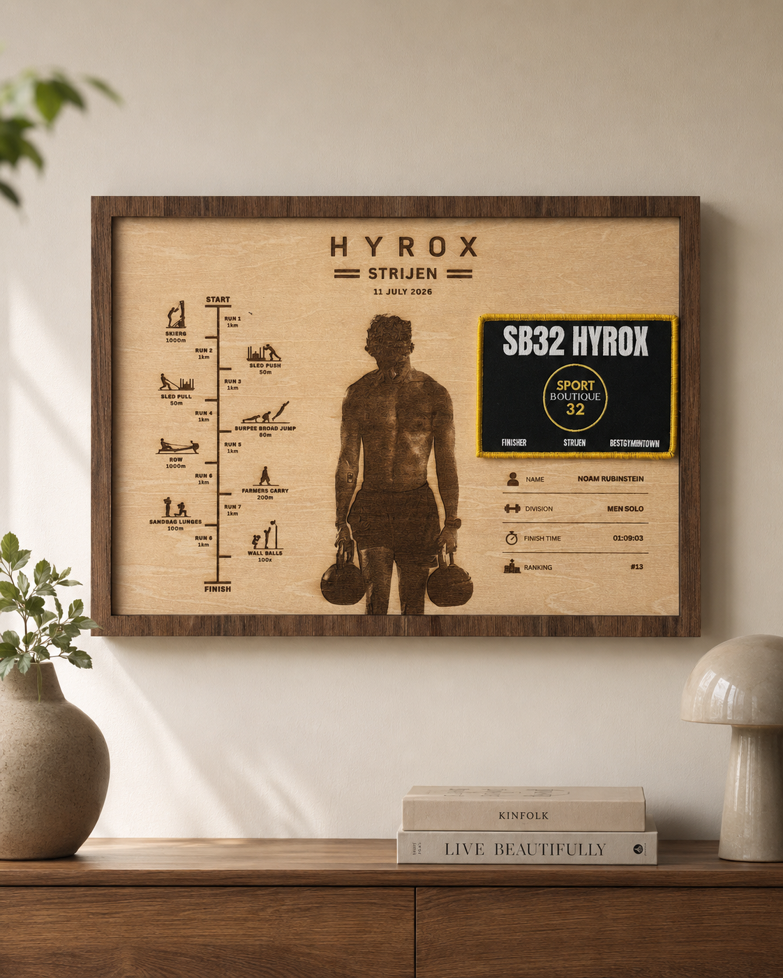 Gepersonaliseerd Finisher Display Strijen met eigen Foto Horizontaal