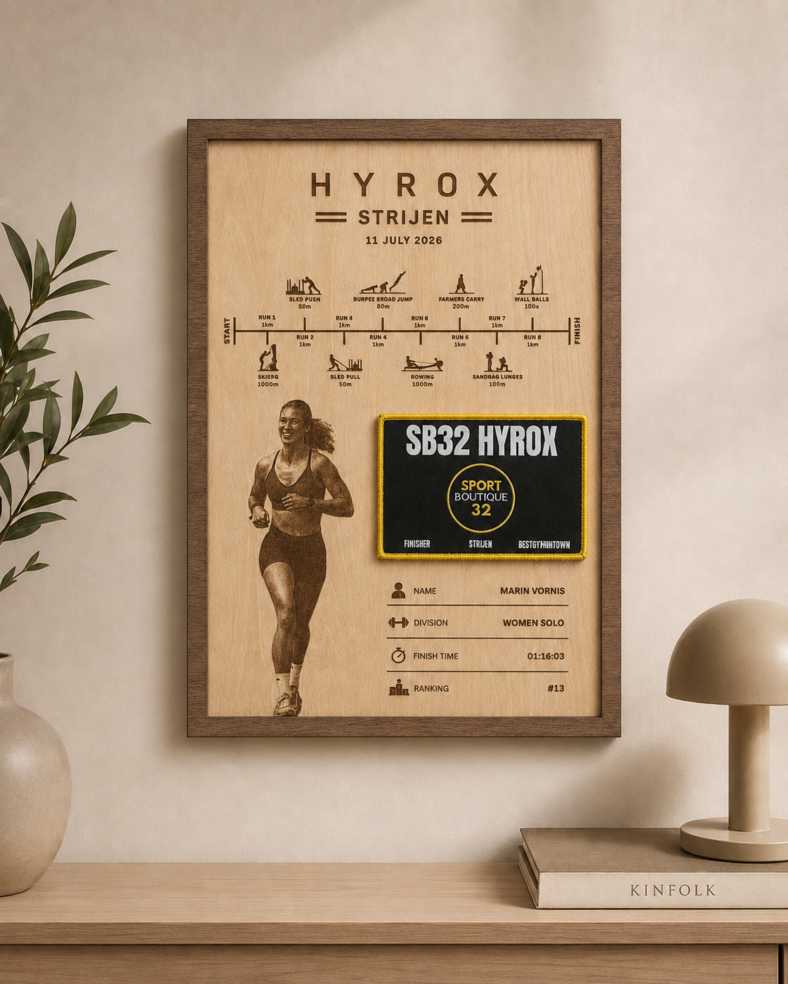 Gepersonaliseerd Finisher Display Strijen met eigen Foto Verticaal