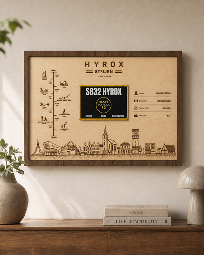 Gepersonaliseerd Finisher Display Strijen met Skyline Horizontaal