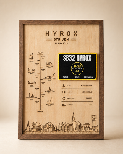 Gepersonaliseerd Finisher Display Strijen met Skyline Verticaal