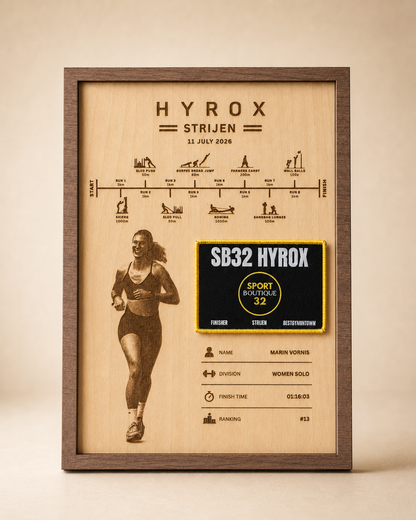 Gepersonaliseerd Finisher Display Strijen met eigen Foto Verticaal