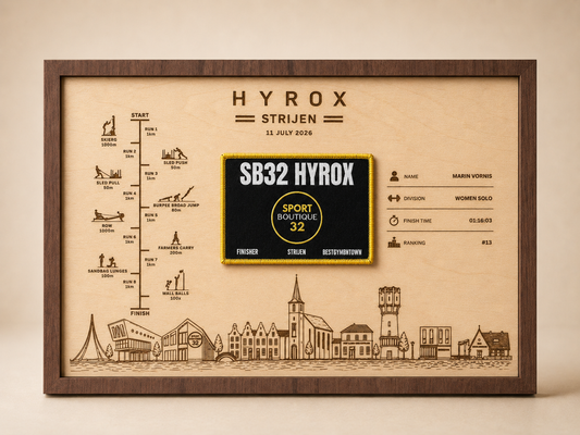 Gepersonaliseerd Finisher Display Strijen met Skyline Horizontaal